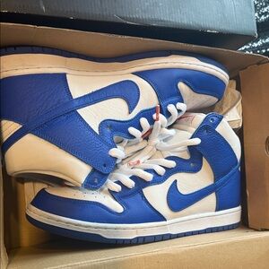 Nike Blue and White High-Top Sneakers